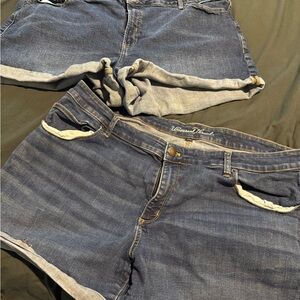 Plus Size Jean Shorts Bundle Old Navy + Universal Thread Size 22/22W Dark Wash